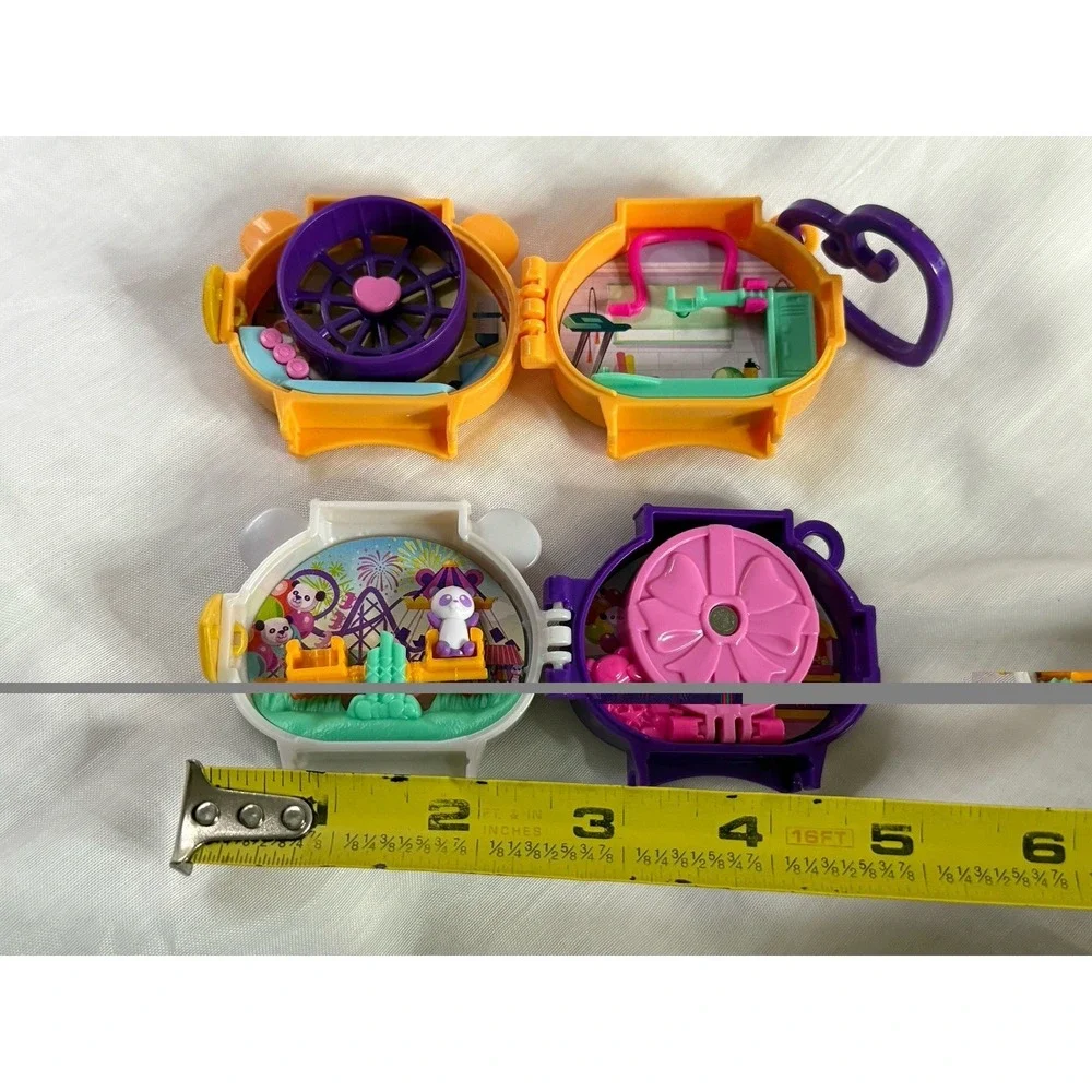 Lot Of 2 Polly Pocket Pet Connects Panda And Hamster Compact Playset 2021
